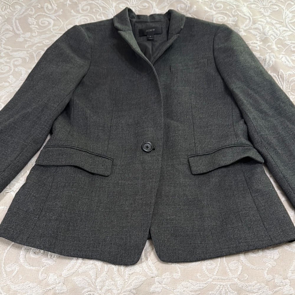J. Crew Gray Blazer with Notched Lapels and Tailored Fit